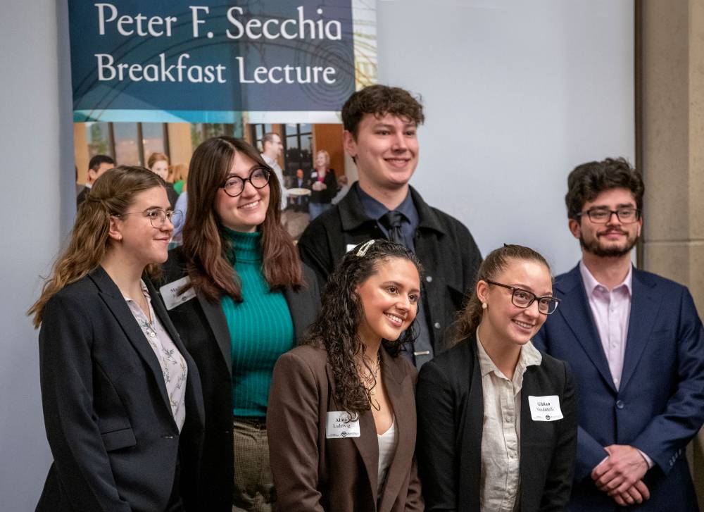Group of Students who attended the Secchia Breakfast Lecture March 2023